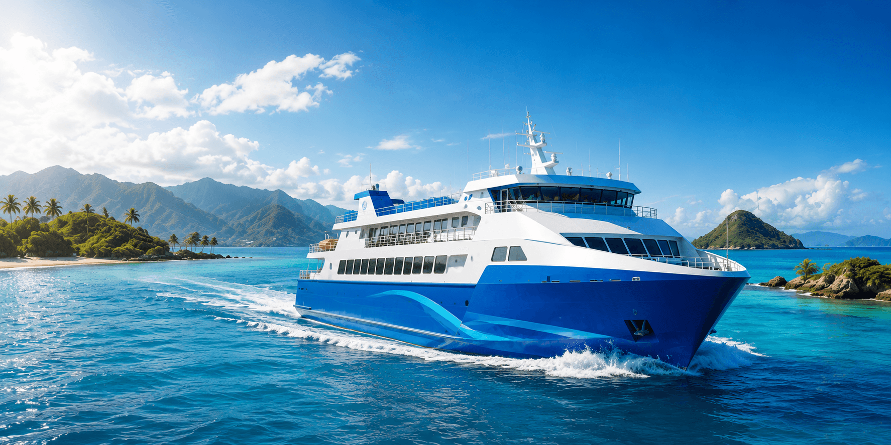 Kapal ferry menyeberangi lautan Indonesia